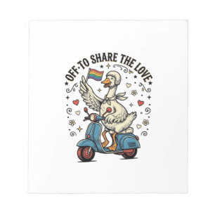 Lustiges Gänse-Roller-Liebe Vintage-Shirt-Design_1 Notizblock