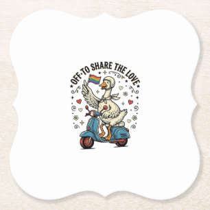 Lustiges Gänse-Scooter-Liebe Vintage-Shirt-Design_ Untersetzer