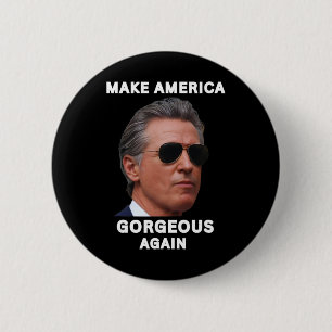Lustiges Gavin Newsom Trolling Meme Make America G Button