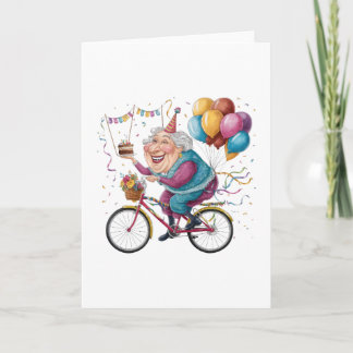 Lustiges Geburtstagsgeschenk für Oma Radfahren Oma Dankeskarte