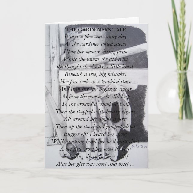 Lustiges Gedicht für Karte (Vorderseite)