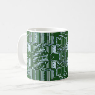Lustiges Geeky Nerd-Computer-Leiterplatte-Muster Kaffeetasse