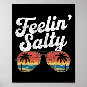 Lustiges Gefühl Salzig Vintage Strand Sommerurlaub Poster