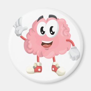 Lustiges Gehirn-wellenartig bewegender Cartoon Magnet