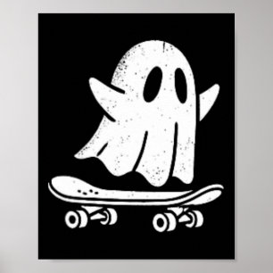 Lustiges Geist Skateboarding Faules Halloween-Kost Poster