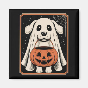 Lustiges Geisterhund Halloween-Shirt Halloween Hun Magnet