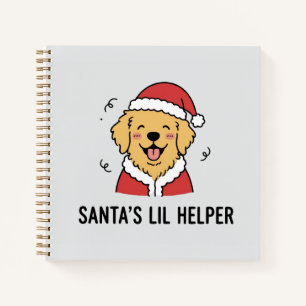 Lustiges gelbes Hunde-Santa-Kostüm-Skizzenblock-Pa Notizbuch