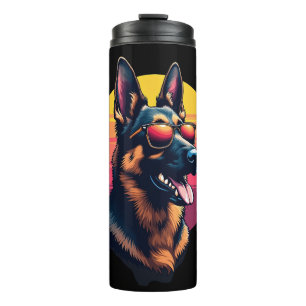 Lustiges German Shepherd Hund Design Kunst Kostüm Thermosbecher