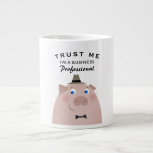 Lustiges Geschäft Profi Cartoon Süßes Schwein Meme Jumbo-Tasse
