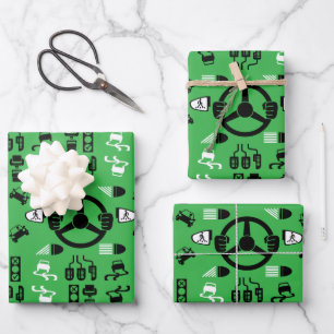 Lustiges Geschenk für Fahrlehrer Geschenkpapier Set