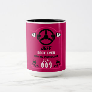 Lustiges Geschenk für Fahrlehrer Zweifarbige Tasse