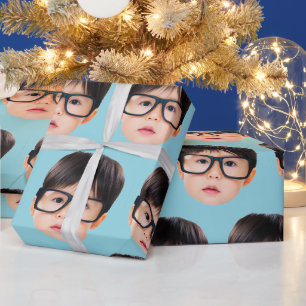 Lustiges Geschenk für Freund Individuelles Gesicht Geschenkpapier