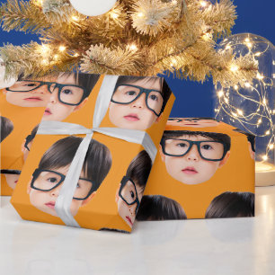 Lustiges Geschenk für Freund individuelles Gesicht Geschenkpapier