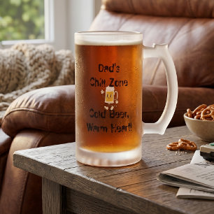 Lustiges Geschenk für Papa - Papas Chill Zone Mattglas Bierglas