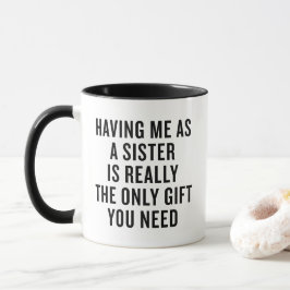 Lustiges Geschenk für Schwester Tasse Weihnachtsge