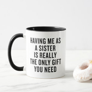 Lustiges Geschenk für Schwester Tasse Weihnachtsge