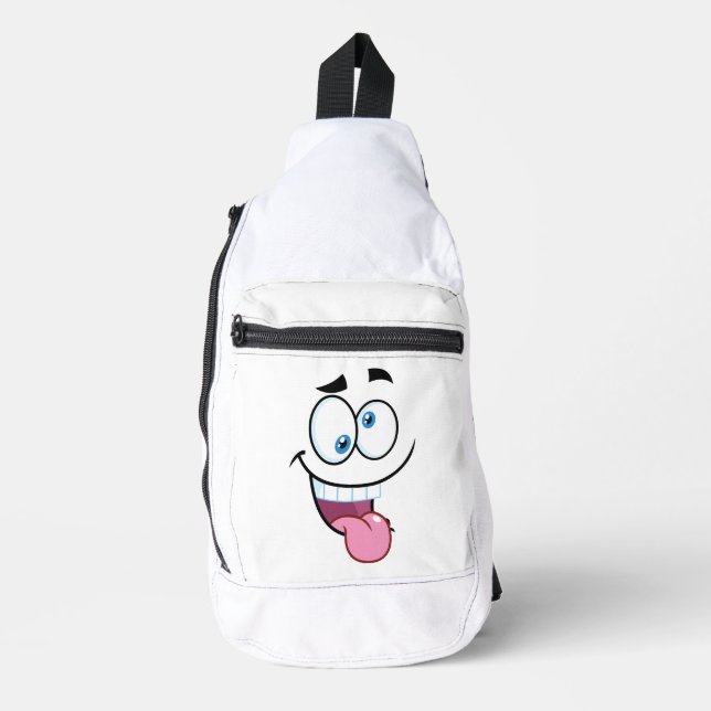 lustiges Gesicht Crossbody Bag (Vorderseite)