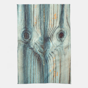 Lustiges Gesicht, Holzmaserung Geschirrtuch