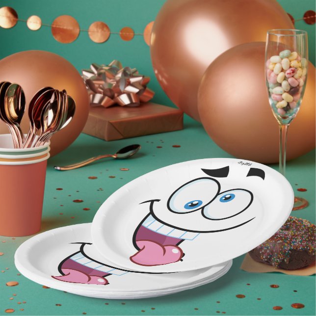 lustiges Gesicht Pappteller (Multi)