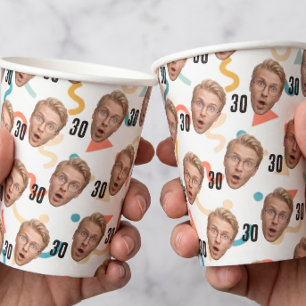 Lustiges Gesicht Personalisierte Foto-Party Pappbecher