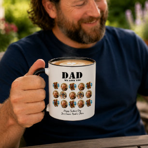 Lustiges Gesicht Vater-Tag-Fotocollage Tasse