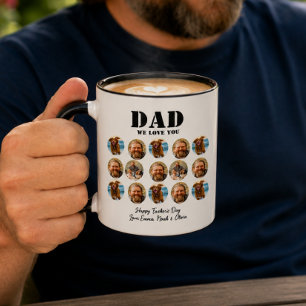 Lustiges Gesicht Vater-Tag-Fotocollage Tasse