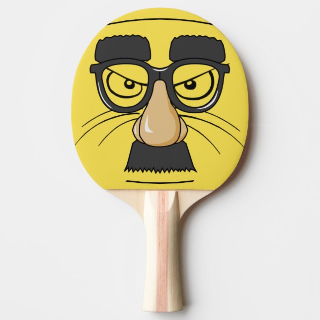 Lustiges Gesichts-Mustached Masken-Katze Tischtennis Schläger (Vorderseite)