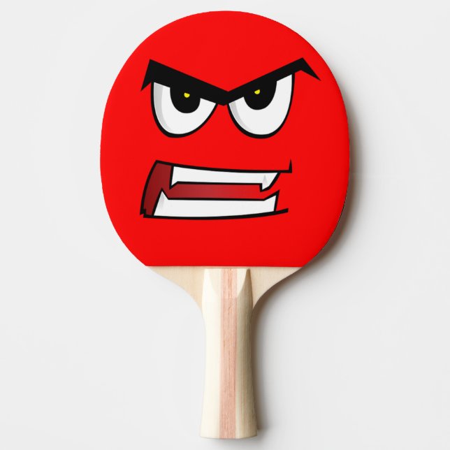 Lustiges Gesichts-rotes Öffnungs-Tischtennis Tischtennis Schläger (Vorderseite)