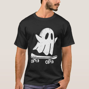 Lustiges Gespenst Skateboard fahren Faules Hallowe T-Shirt