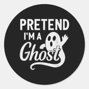 Lustiges Ghost-Kostüm für faule Halloween-Partys Runder Aufkleber