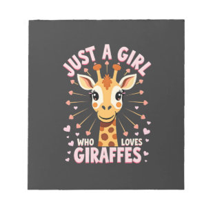 Lustiges Giraffen-Design für Frauen Mädchen Safari Notizblock