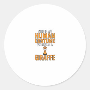 Lustiges Giraffen-Kostüm-Vektor-Shirt-Design_1 Runder Aufkleber