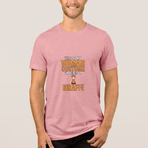 Lustiges Giraffen-Kostüm-Vektor-Shirt-Design_1 Tri-Blend Shirt