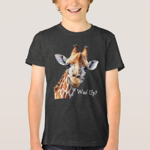 Lustiges Giraffen-Liebhaber-T-Shirt, Was' los?  Tri-Blend Shirt