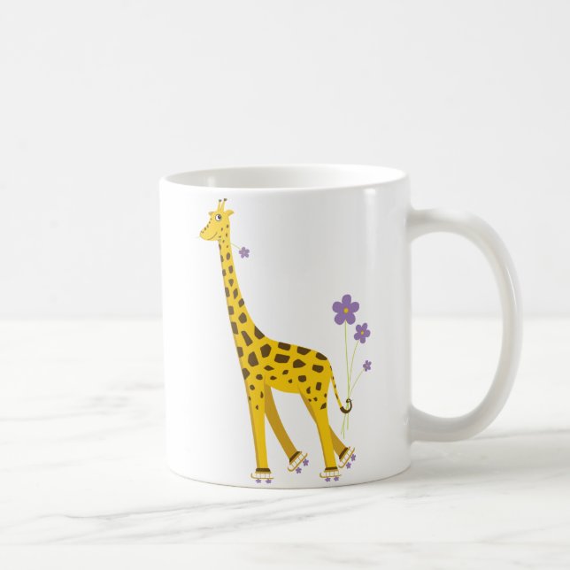 Lustiges Giraffen-Rollen-Skaten Kaffeetasse (Rechts)