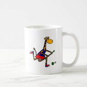 Lustiges Giraffen-Spielfeld-Hockey Kaffeetasse