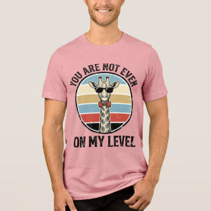 Lustiges Giraffen-Zitat Vintage-Gravur T-Shirt Des Tri-Blend Shirt
