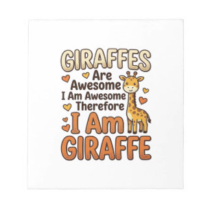 Lustiges Giraffenliebhaber Vintage Gravur Shirt De Notizblock