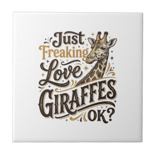 Lustiges Giraffenliebhaber Vintage-Typografie-Shir Fliese