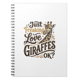 Lustiges Giraffenliebhaber Vintage-Typografie-Shir Notizblock