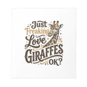 Lustiges Giraffenliebhaber Vintage-Typografie-Shir Notizblock