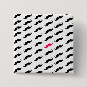 Lustiges Girly rosa und schwarzes Button