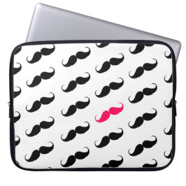 Lustiges Girly rosa und schwarzes Laptopschutzhülle