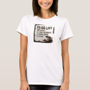 Lustiges Gold KAFFEE ZUERST WELT RETTEN Grafik T-S T-Shirt