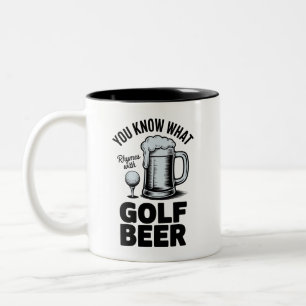Lustiges Golf Bier Golfer Geschenk Bier Humor Golf Zweifarbige Tasse