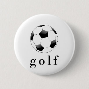 Lustiges Golf-Fußball-T-Shirt für Sportler Button
