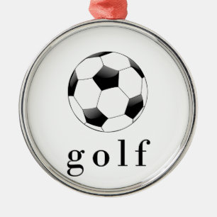 Lustiges Golf-Fußball-T-Shirt für Sportler Silbernes Ornament