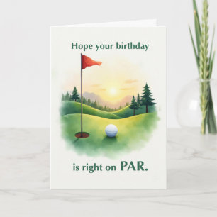 Lustiges Golf-Geburtstagsdesign mit Wasserfarben a Karte