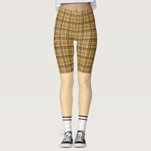 Lustiges Golf schließt kariertes Muster der Socke Leggings