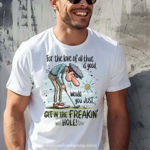 Lustiges Golf-T-Shirt - Komm in das Loch, Papa-Gol T-Shirt